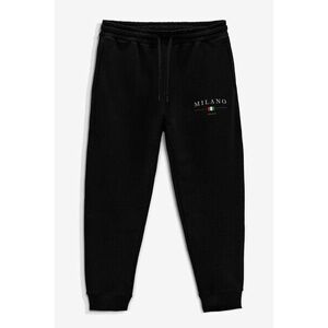 Tepláky Jogger , Barva Černá, s Potiskem Milano Italia obraz