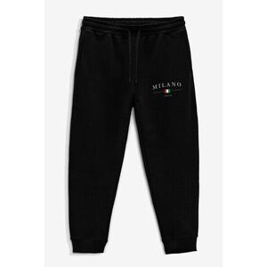 Tepláky Jogger , Barva Černá, s Potiskem Milano Italia Minimal obraz