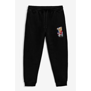 Tepláky Jogger , Barva Černá, s Potiskem Stay Real Teddy obraz