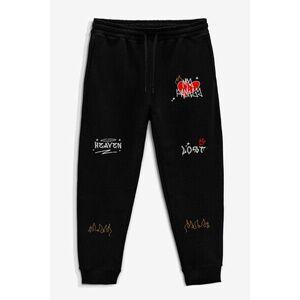 Tepláky Jogger , Barva Černá, s Potiskem No Love Lost obraz