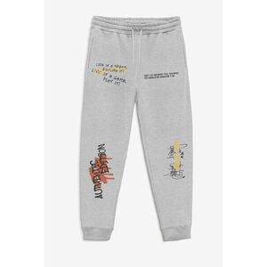 Tepláky Jogger , Barva Šedá, s Potiskem Life is a Game obraz