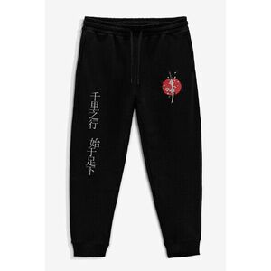 Tepláky Jogger , Barva Černá, s Potiskem Ninja Cat obraz