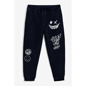 Tepláky Jogger , Barva Modrá, s Potiskem Why So Serious obraz