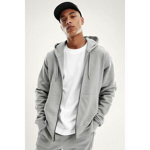 Mikina s Kapucí na Zip, Barva Šedá, s Potiskem Basic Zipper obraz