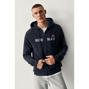 Mikina s Kapucí na Zip, Barva Modrá, s Potiskem Norway Expedition obraz