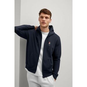 Mikina s Kapucí na Zip, Barva Modrá, s Potiskem Minimal Saint Tropez Sailing obraz