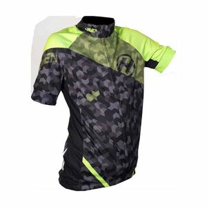 HAVEN Cyklistický dres s krátkým rukávem - SINGLETRAIL KID - černá/zelená 130 cm obraz