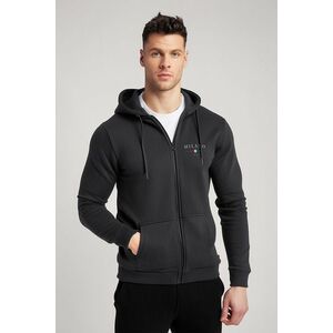 Mikina s Kapucí na Zip, Barva Železitě Šedá, s Potiskem Milano Italia Minimal obraz
