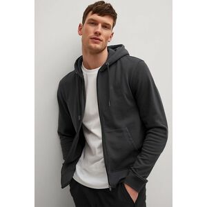 Mikina s Kapucí na Zip, Barva Železitě Šedá, s Potiskem Maple Leaf obraz