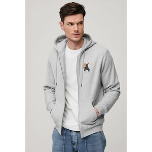 Mikina s Kapucí na Zip, Barva Šedá, s Potiskem Bad Boy Dubbing Teddy obraz