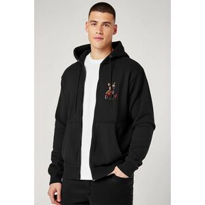Mikina s Kapucí na Zip, Barva Černá, s Potiskem Shot Maker Teddy obraz
