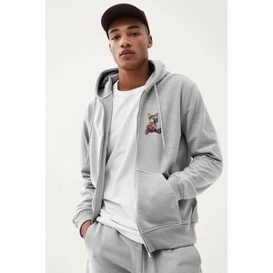 Mikina s Kapucí na Zip, Barva Šedá, s Potiskem Shot Maker Teddy obraz