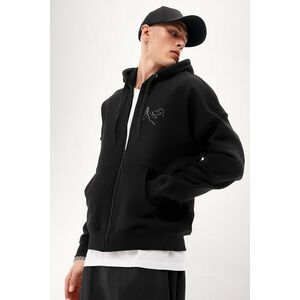 Mikina s Kapucí na Zip, Barva Černá, s Potiskem Dog High Five obraz