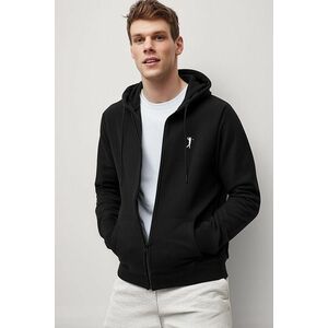 Mikina s Kapucí na Zip, Barva Černá, s Potiskem Golf Swing Logo obraz