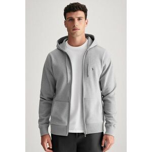 Mikina s Kapucí na Zip, Barva Šedá, s Potiskem Tennis Serve obraz