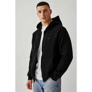 Mikina s Kapucí na Zip, Barva Černá, s Potiskem French Stripe obraz