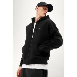 Mikina s Kapucí na Zip, Barva Černá, s Potiskem Italian Stripe obraz