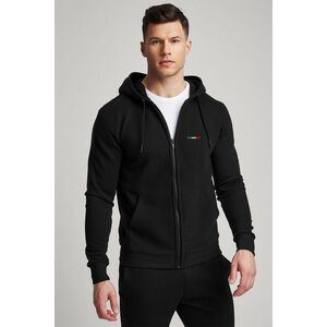 Mikina s Kapucí na Zip, Barva Černá, s Potiskem Italian Stripe Centered obraz