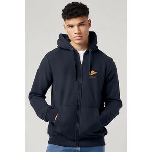 Mikina s Kapucí na Zip, Barva Modrá, s Potiskem Wide Brim Hat obraz