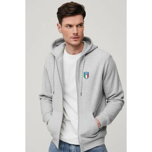 Mikina s Kapucí na Zip, Barva Šedá, s Potiskem Calcio obraz