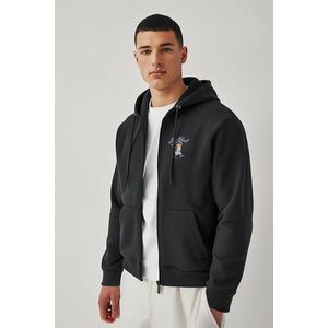 Mikina s Kapucí na Zip, Barva Železitě Šedá, s Potiskem Baseball Teddy obraz