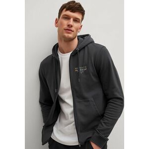 Mikina s Kapucí na Zip, Barva Železitě Šedá, s Potiskem Monte Carlo obraz