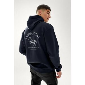 Mikina s Kapucí na Zip, Barva Modrá, s Potiskem Antisocial Club obraz