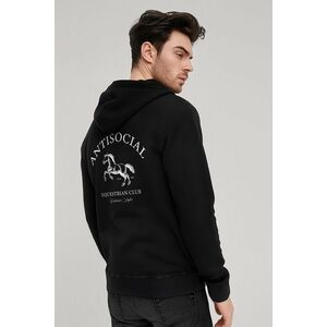 Mikina s Kapucí na Zip, Barva Černá, s Potiskem Antisocial Club obraz
