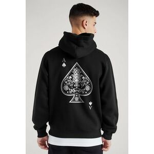 Mikina s Kapucí na Zip, Barva Černá, s Potiskem Gothic Ace obraz