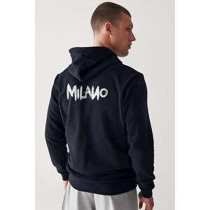 Mikina s Kapucí na Zip, Barva Modrá, s Potiskem Milano obraz