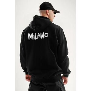 Mikina s Kapucí na Zip, Barva Černá, s Potiskem Milano obraz