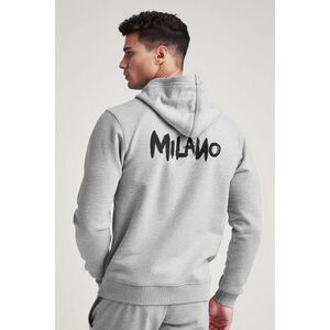 Mikina s Kapucí na Zip, Barva Šedá, s Potiskem Milano obraz