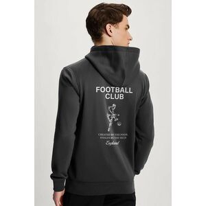 Mikina s Kapucí na Zip, Barva Železitě Šedá, s Potiskem Football Club obraz