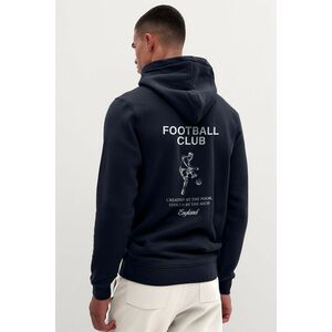 Mikina s Kapucí na Zip, Barva Modrá, s Potiskem Football Club obraz