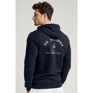 Mikina s Kapucí na Zip, Barva Modrá, s Potiskem St. Tropez Sailing Club obraz