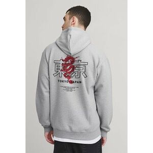 Mikina s Kapucí na Zip, Barva Šedá, s Potiskem Japanese Dragon obraz