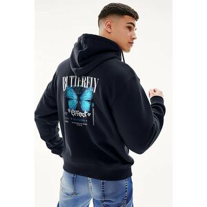 Mikina s Kapucí na Zip, Barva Modrá, s Potiskem Butterfly Effect obraz