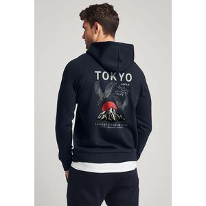 Mikina s Kapucí na Zip, Barva Modrá, s Potiskem Japanese Sunset obraz