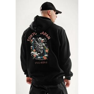 Mikina s Kapucí na Zip, Barva Černá, s Potiskem Blue Dragon Japan obraz