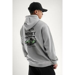 Mikina s Kapucí na Zip, Barva Šedá, s Potiskem Need Money For obraz
