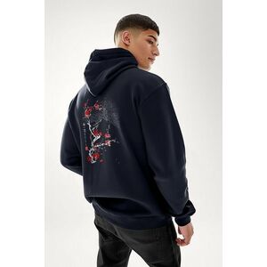 Mikina s Kapucí na Zip, Barva Modrá, s Potiskem Sakura obraz