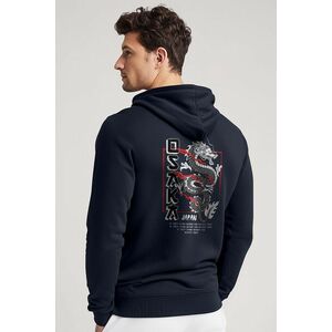 Mikina s Kapucí na Zip, Barva Modrá, s Potiskem Osaka obraz