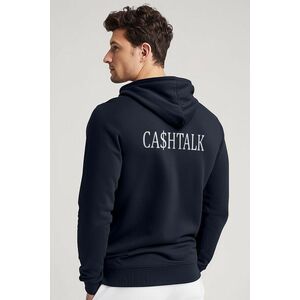 Mikina s Kapucí na Zip, Barva Modrá, s Potiskem Cashtalk obraz