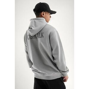Mikina s Kapucí na Zip, Barva Šedá, s Potiskem Cashtalk obraz