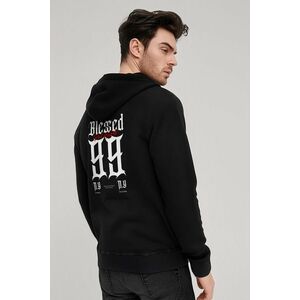 Mikina s Kapucí na Zip, Barva Černá, s Potiskem Bad Habits obraz