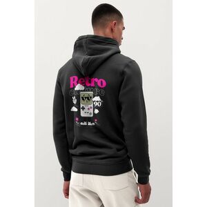 Mikina s Kapucí na Zip, Barva Železitě Šedá, s Potiskem 90s Retro Culture obraz