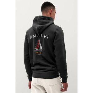 Mikina s Kapucí na Zip, Barva Železitě Šedá, s Potiskem Amalfi obraz
