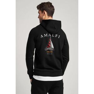 Mikina s Kapucí na Zip, Barva Černá, s Potiskem Amalfi obraz