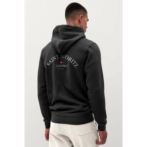 Mikina s Kapucí na Zip, Barva Železitě Šedá, s Potiskem Saint Moritz obraz