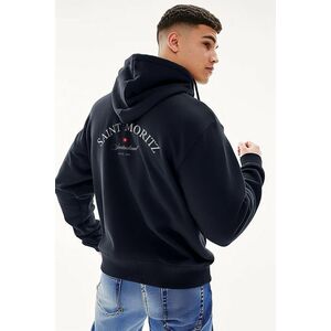 Mikina s Kapucí na Zip, Barva Modrá, s Potiskem Saint Moritz obraz